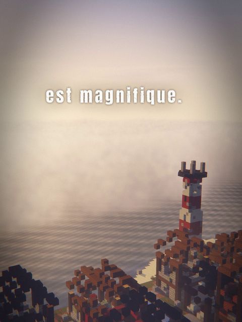 Brume marine sur l'île au coucher du soleil